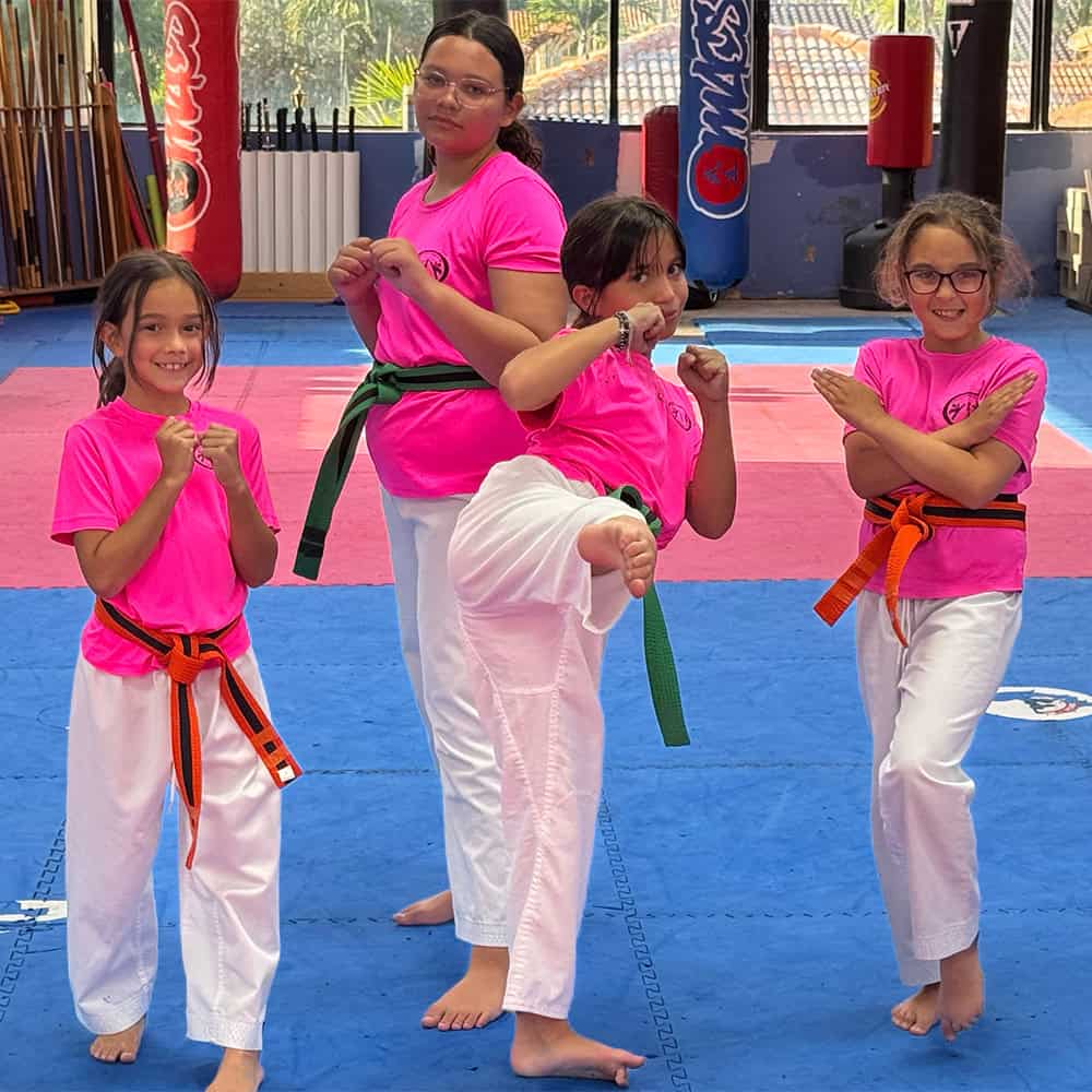 Girls karate class at Family Kick Martial Arts