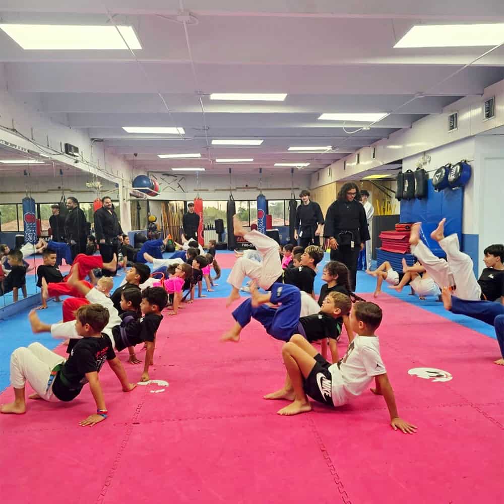 Kids tumbling class at Family Kick Martial Arts